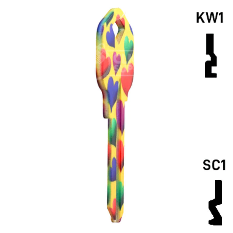 Happy Keys- Hearts Key (Choose Keyway) - Image 6