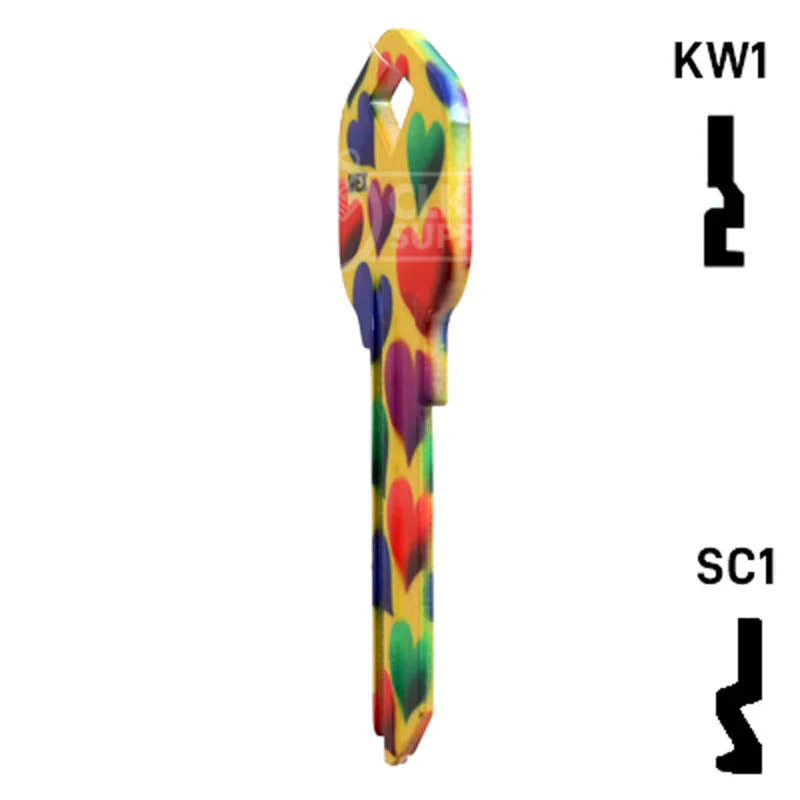 Happy Keys- Hearts Key (Choose Keyway) - Image 9