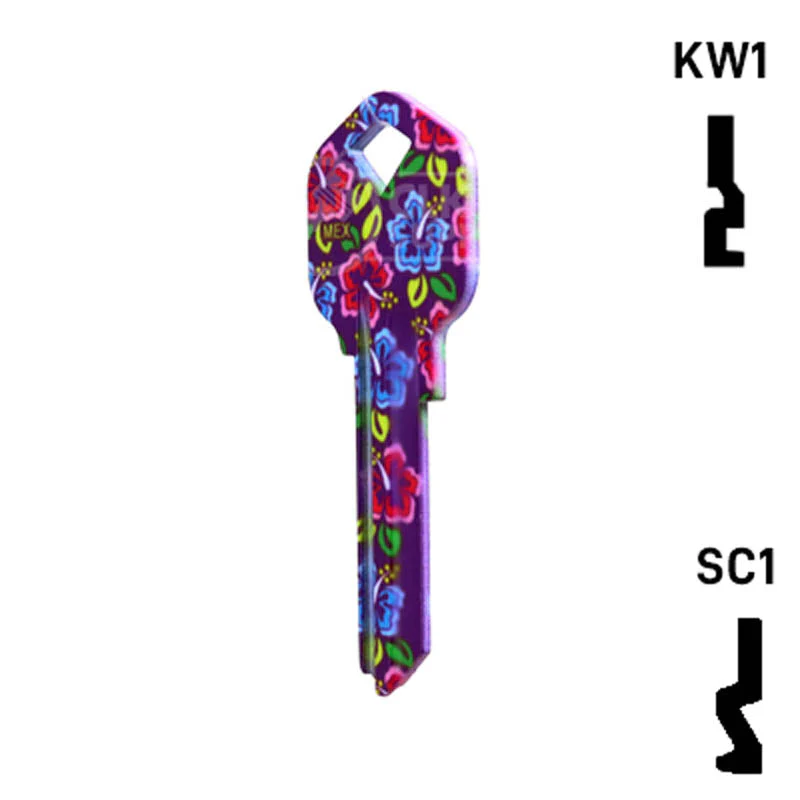 Happy Keys- Hibiscus Flowers Key (Choose Keyway) - Image 10