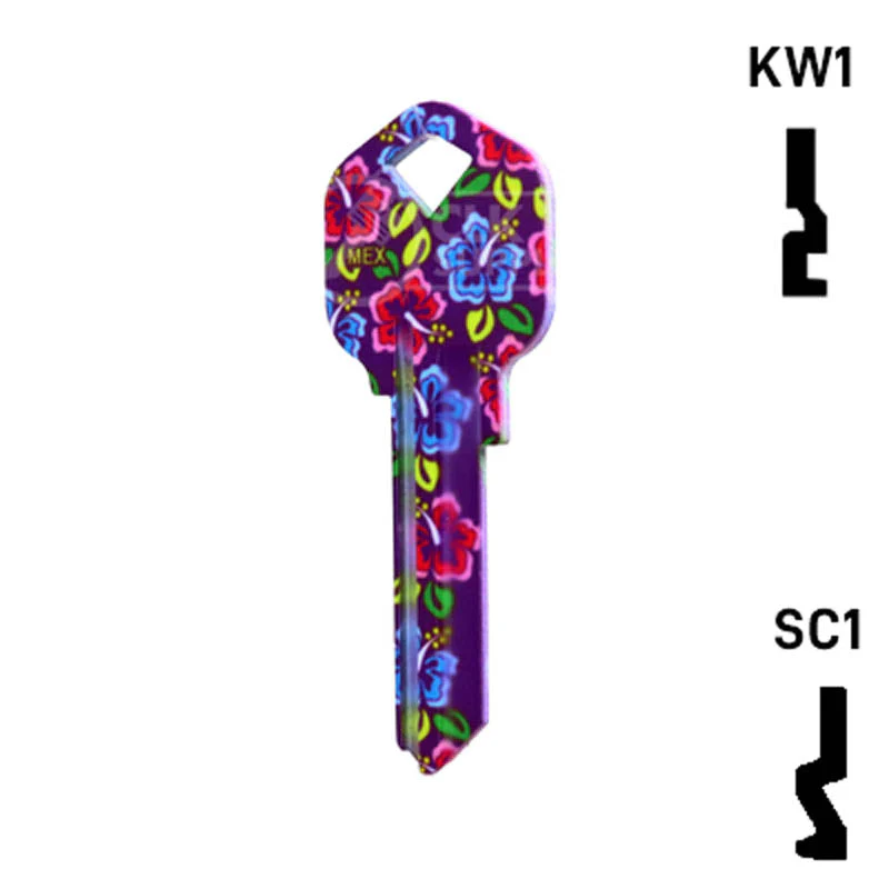Happy Keys- Hibiscus Flowers Key (Choose Keyway) - Image 11