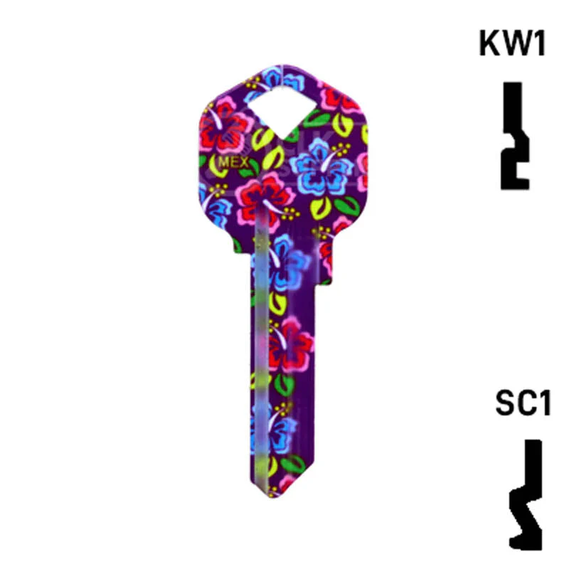 Happy Keys- Hibiscus Flowers Key (Choose Keyway) - Image 13