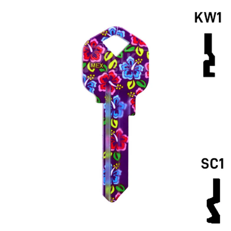 Happy Keys- Hibiscus Flowers Key (Choose Keyway) - Image 14