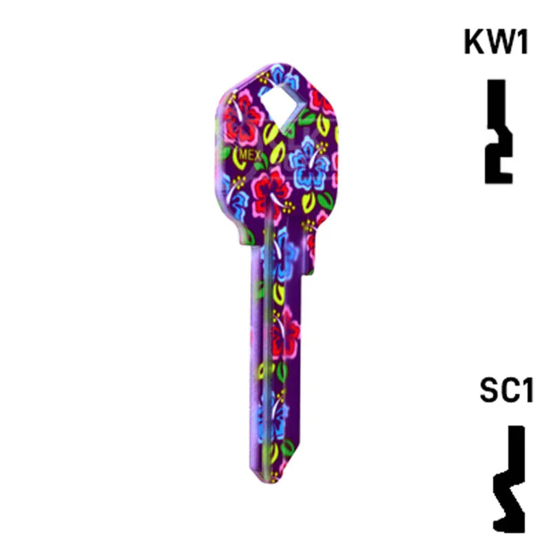 Happy Keys- Hibiscus Flowers Key (Choose Keyway) - Image 16