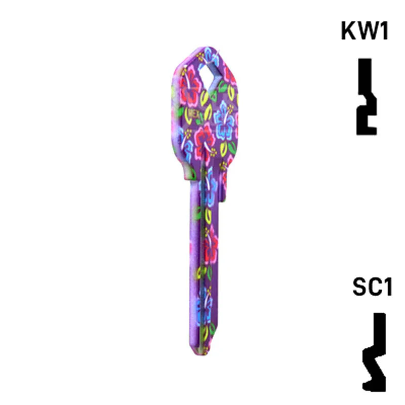 Happy Keys- Hibiscus Flowers Key (Choose Keyway) - Image 17