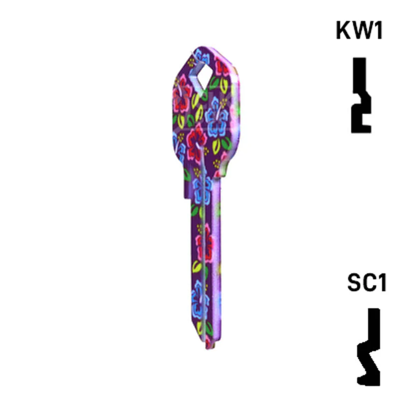 Happy Keys- Hibiscus Flowers Key (Choose Keyway) - Image 21