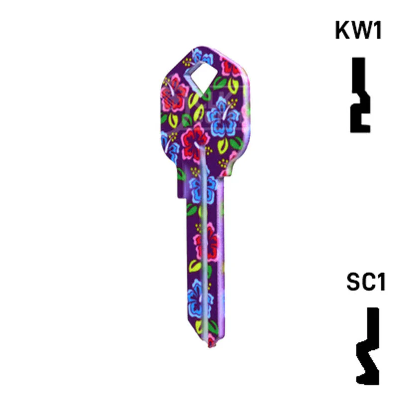 Happy Keys- Hibiscus Flowers Key (Choose Keyway) - Image 22