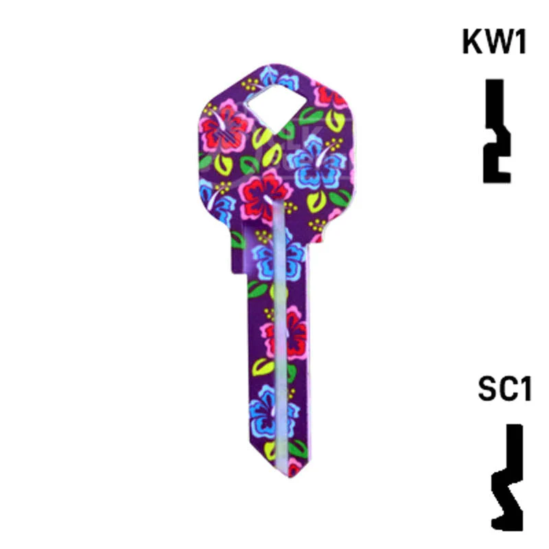 Happy Keys- Hibiscus Flowers Key (Choose Keyway) - Image 24