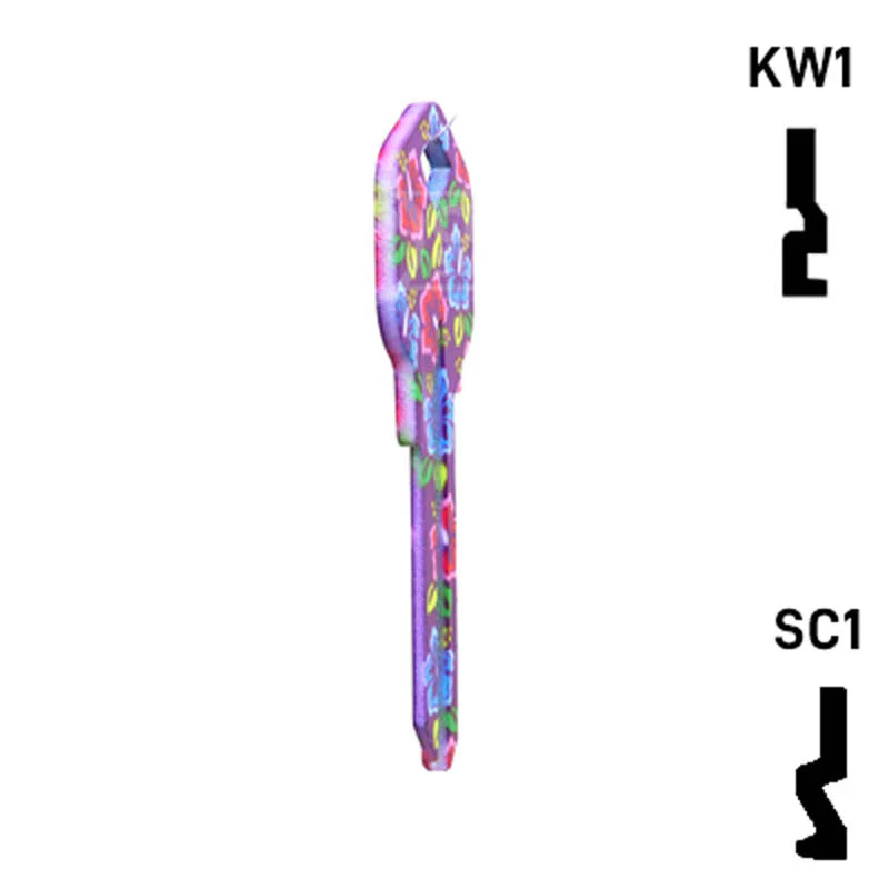 Happy Keys- Hibiscus Flowers Key (Choose Keyway) - Image 6