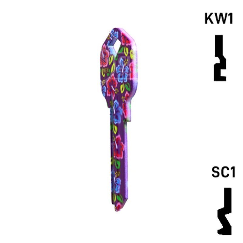 Happy Keys- Hibiscus Flowers Key (Choose Keyway) - Image 9