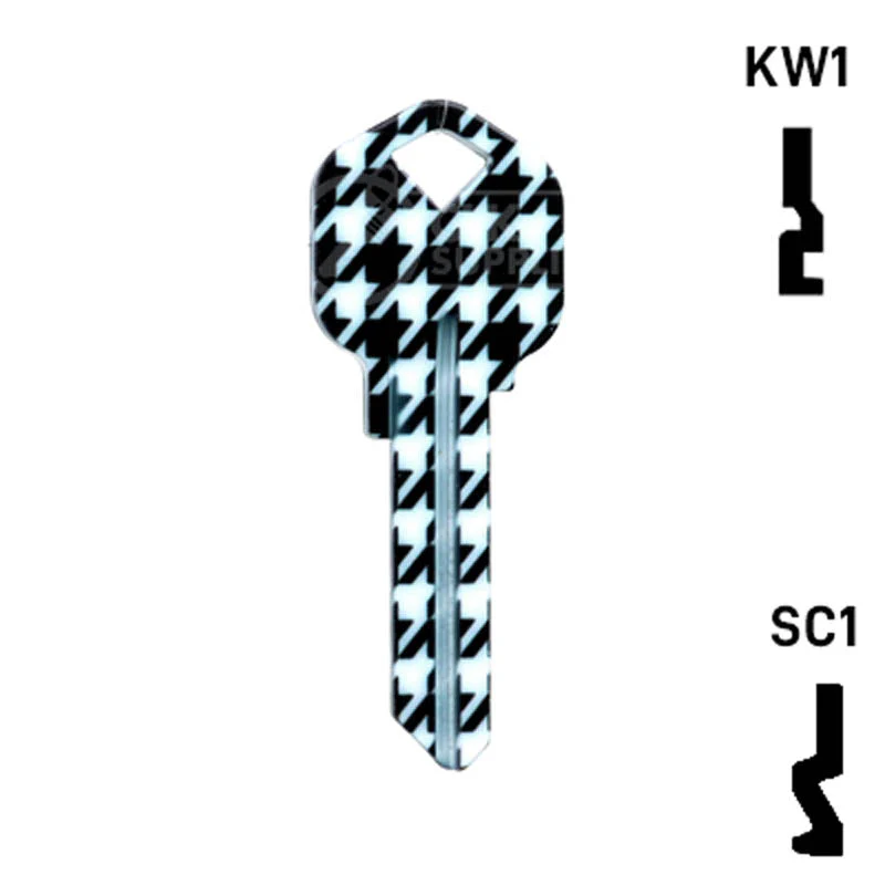 Happy Keys- Houndstooth Key (Choose Keyway) - Image 2