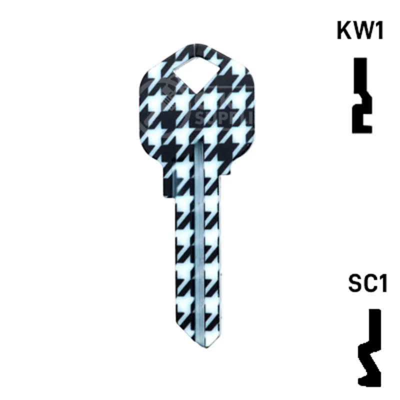 Happy Keys- Houndstooth Key (Choose Keyway) - Image 24