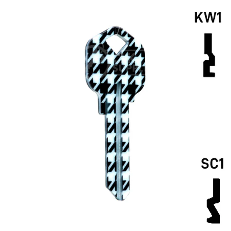 Happy Keys- Houndstooth Key (Choose Keyway) - Image 3