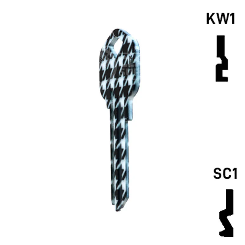 Happy Keys- Houndstooth Key (Choose Keyway) - Image 9
