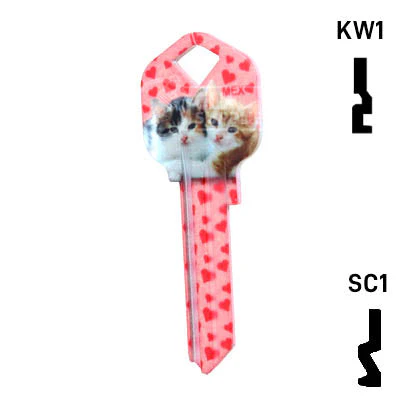 Happy Keys- Kittens Key (Choose Keyway) - Image 11