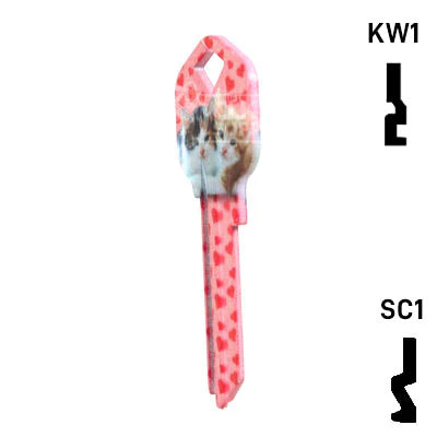 Happy Keys- Kittens Key (Choose Keyway) - Image 9