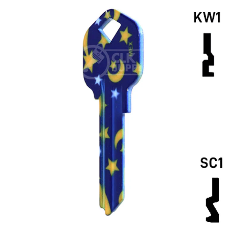 Happy Keys- Moon & Stars Key (Choose Keyway) - Image 11