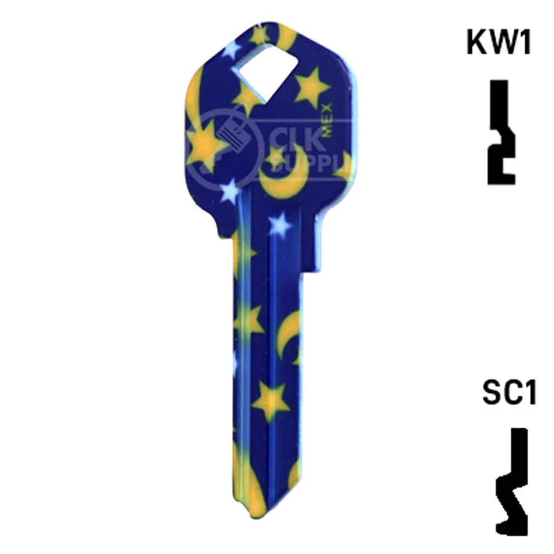 Happy Keys- Moon & Stars Key (Choose Keyway) - Image 12