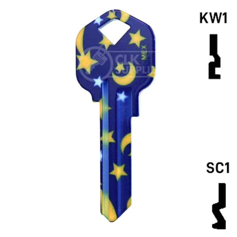 Happy Keys- Moon & Stars Key (Choose Keyway) - Image 13