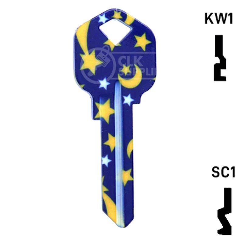 Happy Keys- Moon & Stars Key (Choose Keyway) - Image 3