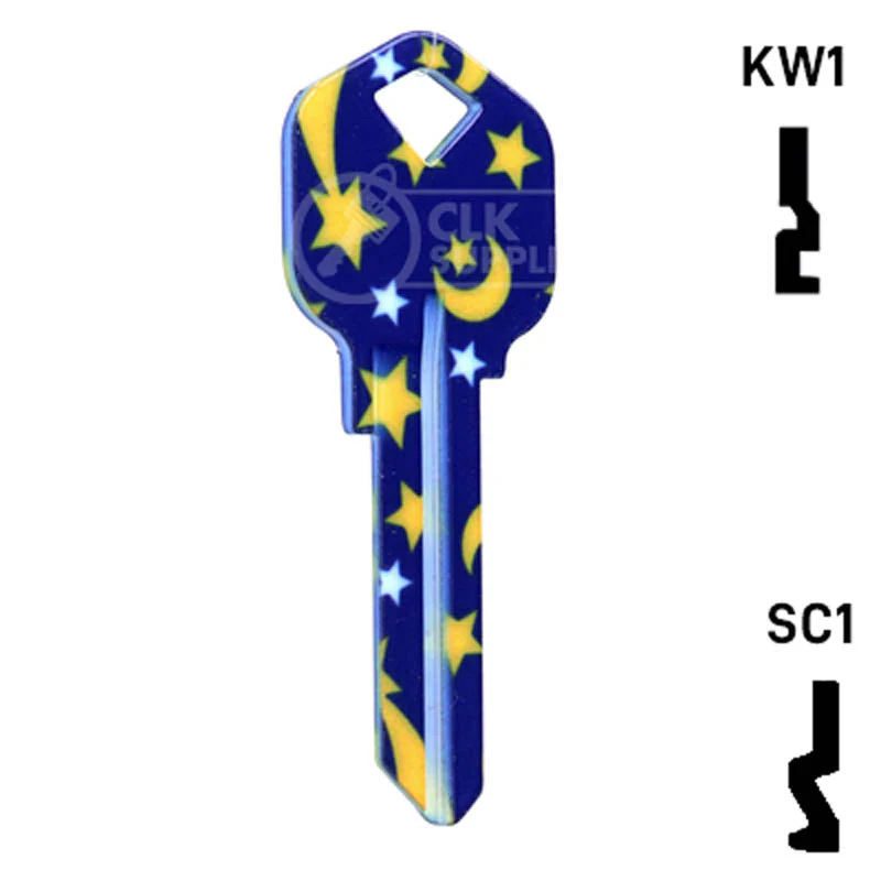 Happy Keys- Moon & Stars Key (Choose Keyway) - Image 4