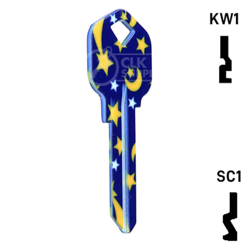 Happy Keys- Moon & Stars Key (Choose Keyway) - Image 5