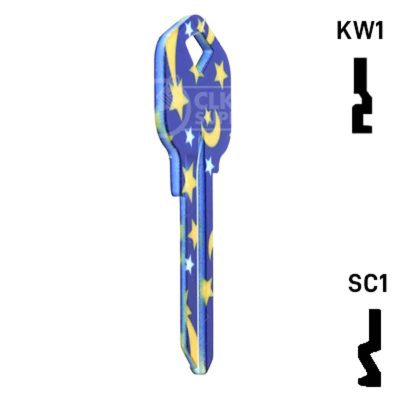 Happy Keys- Moon & Stars Key (Choose Keyway) - Image 6