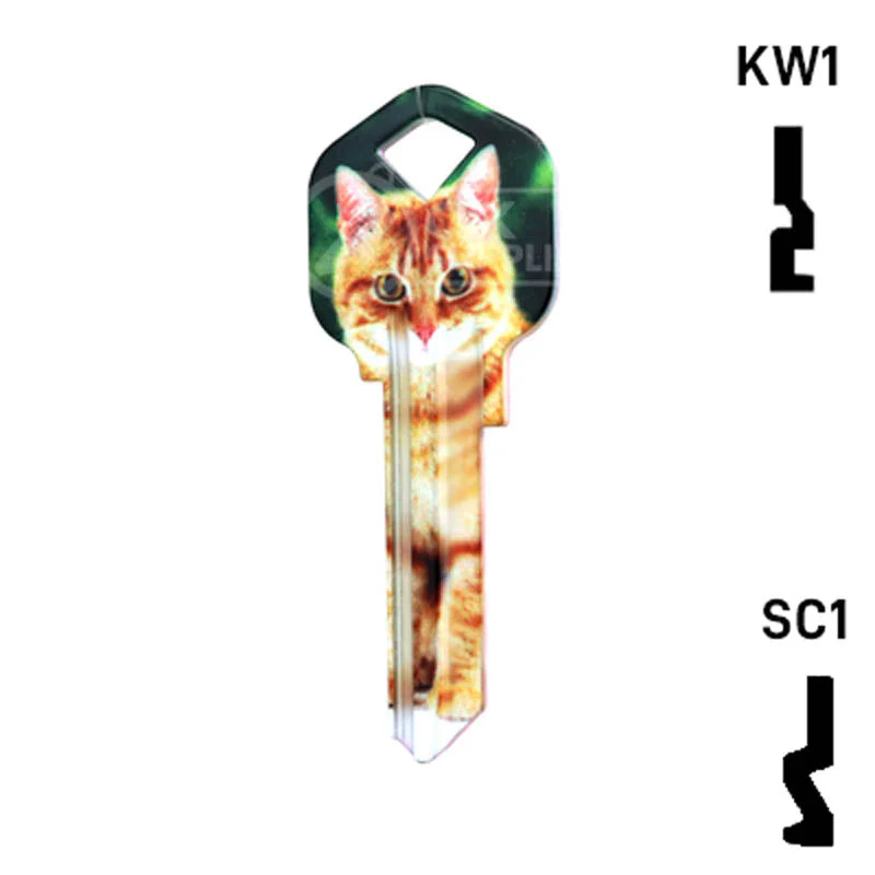 Happy Keys- Orange Tabby Key (Choose Keyway) - Image 23