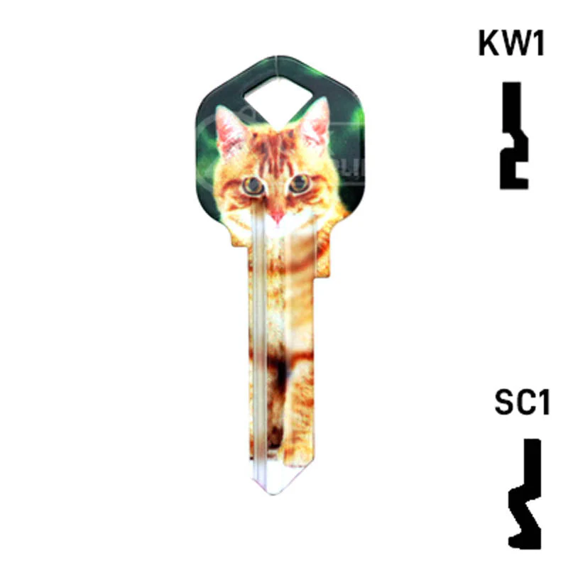 Happy Keys- Orange Tabby Key (Choose Keyway) - Image 24