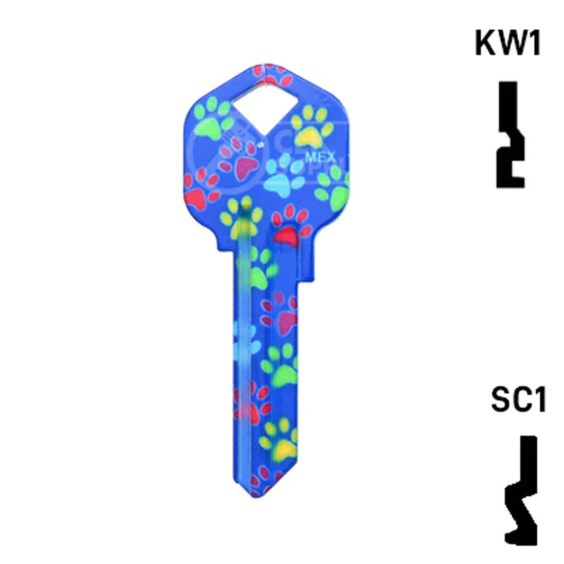 Happy Keys- Paw Prints Key (Choose Keyway) - Image 13