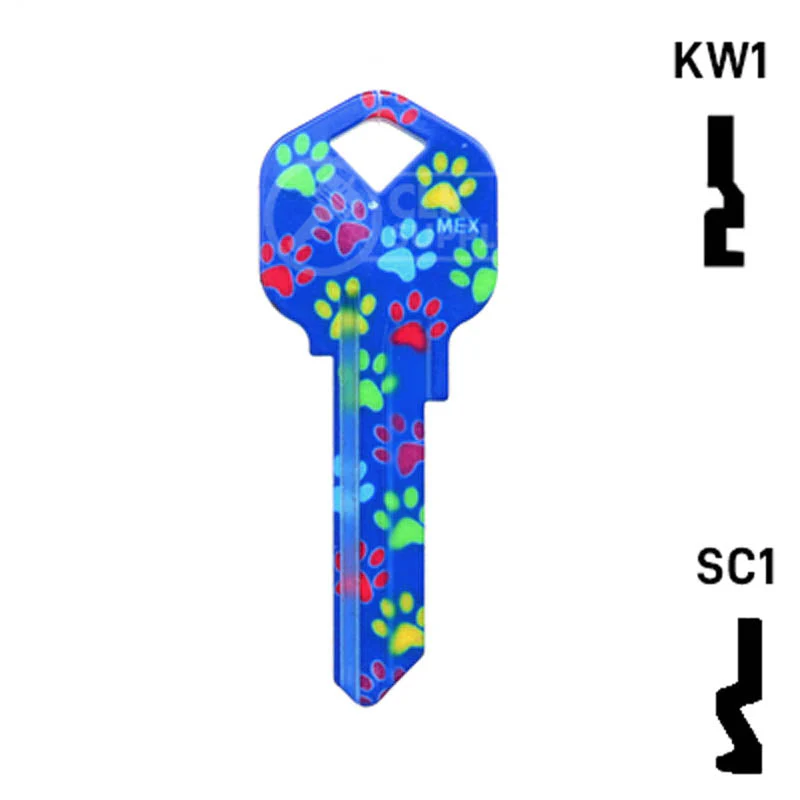 Happy Keys- Paw Prints Key (Choose Keyway) - Image 14