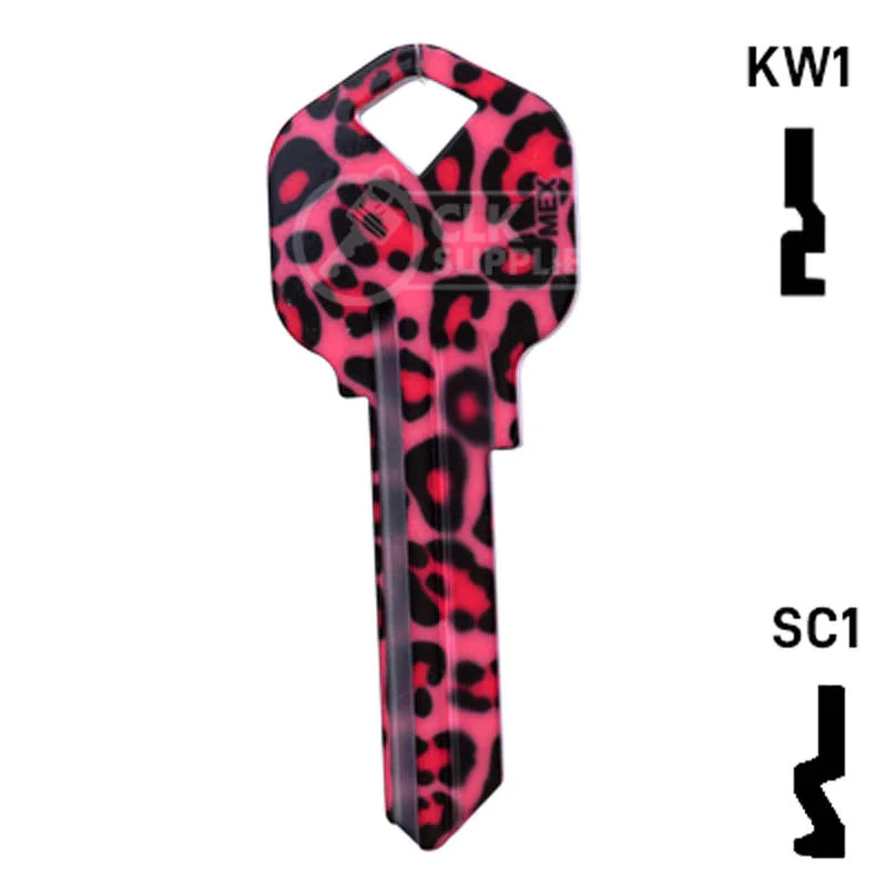 Happy Keys- Pink Leopard Print Key (Choose Keyway) - Image 12