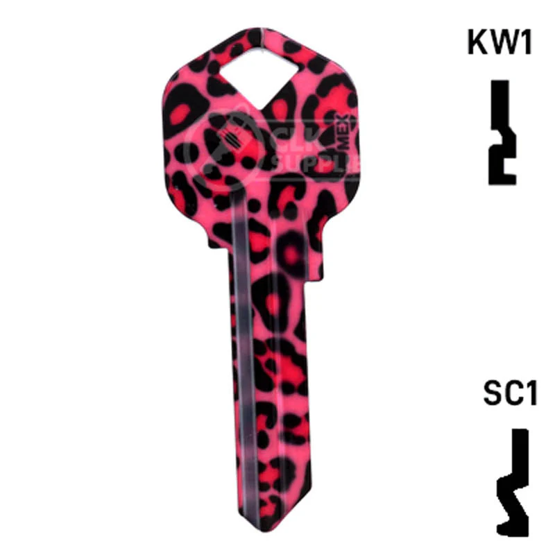 Happy Keys- Pink Leopard Print Key (Choose Keyway) - Image 13