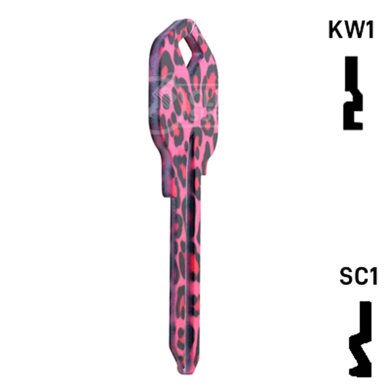 Happy Keys- Pink Leopard Print Key (Choose Keyway) - Image 5