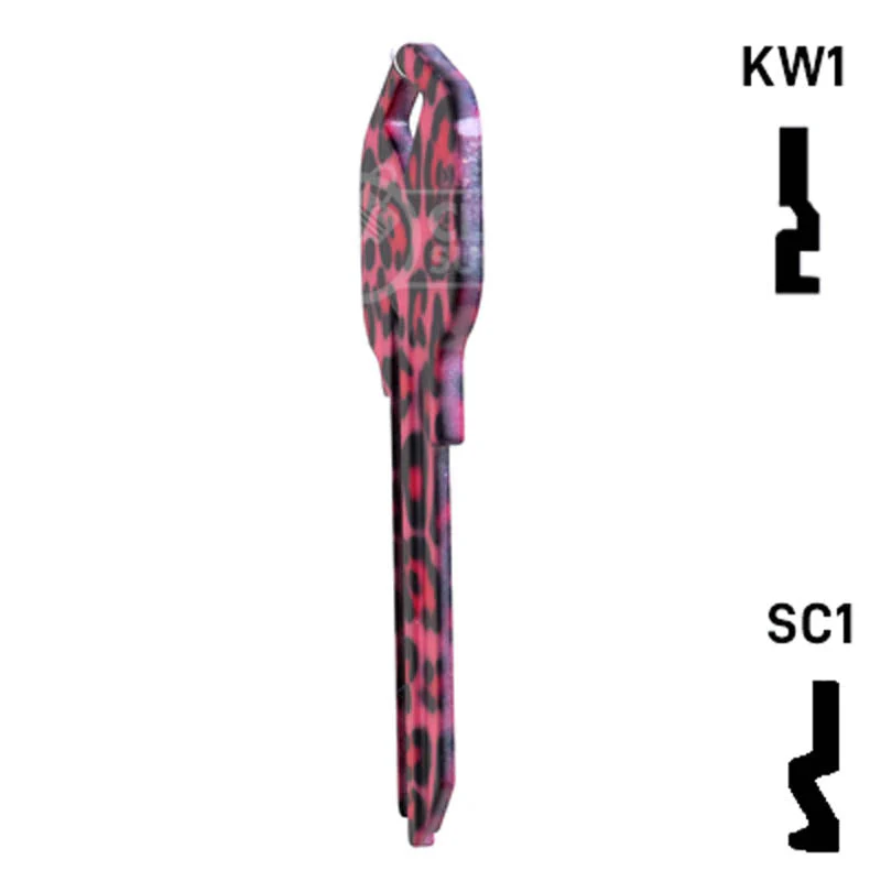 Happy Keys- Pink Leopard Print Key (Choose Keyway) - Image 8