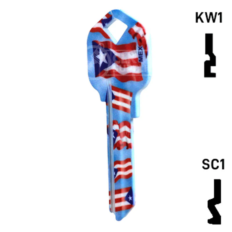 Happy Keys- Puerto Rican Flag Key (Choose Keyway) - Image 11