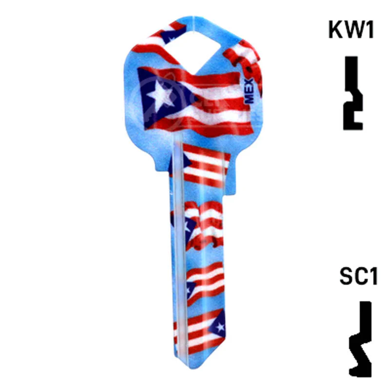 Happy Keys- Puerto Rican Flag Key (Choose Keyway) - Image 14