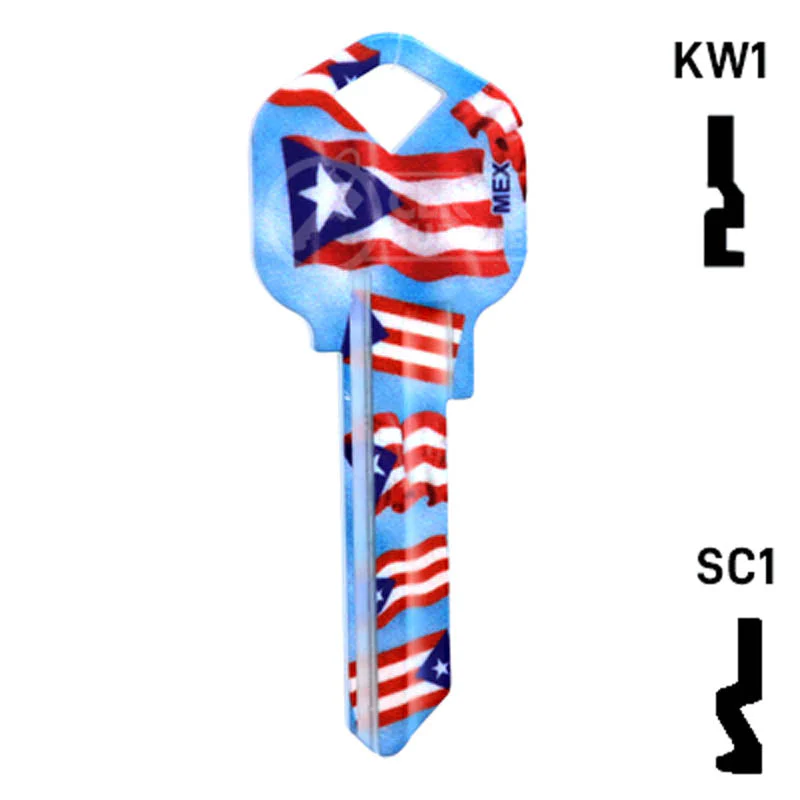 Happy Keys- Puerto Rican Flag Key (Choose Keyway) - Image 15