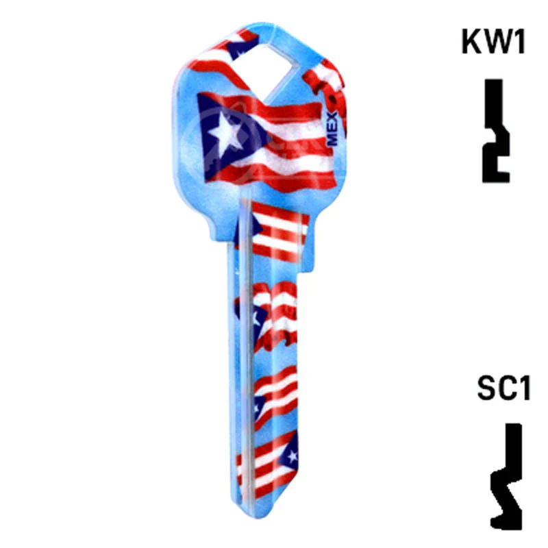 Happy Keys- Puerto Rican Flag Key (Choose Keyway) - Image 16