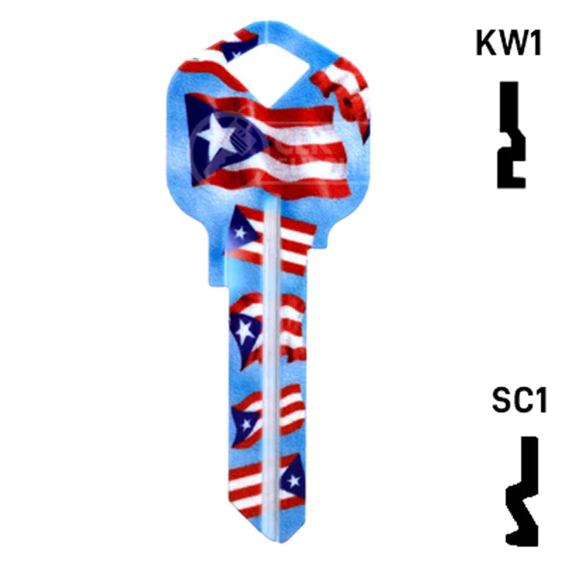 Happy Keys- Puerto Rican Flag Key (Choose Keyway) - Image 2