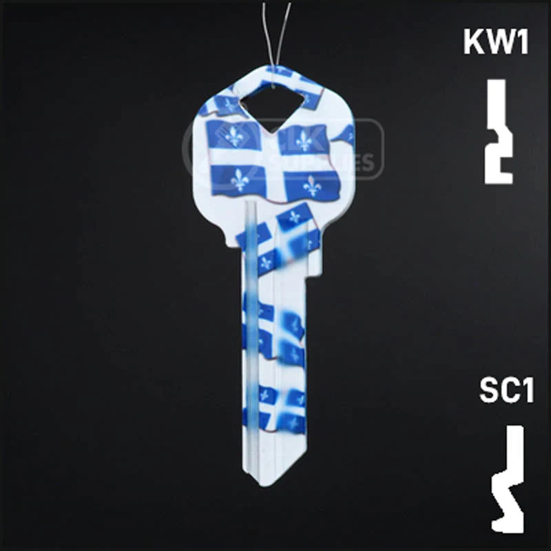 Happy Keys- Quebec Flag Key (Choose Keyway) - Image 13