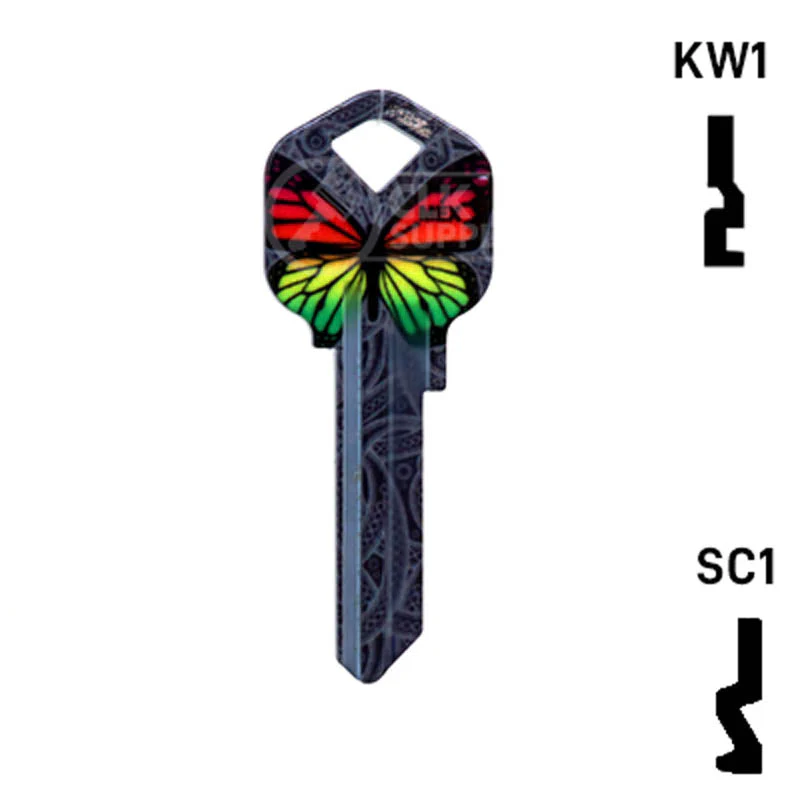 Happy Keys- Rainbow Butterfly Key (Choose Keyway) - Image 14