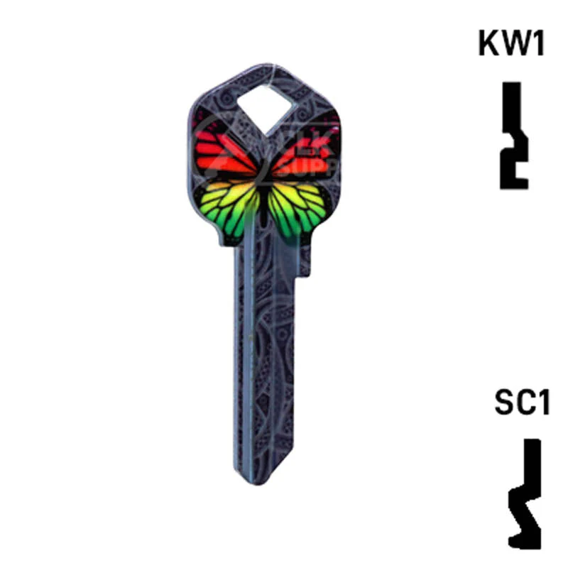 Happy Keys- Rainbow Butterfly Key (Choose Keyway) - Image 15