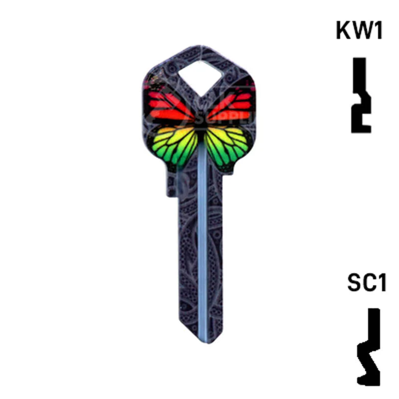 Happy Keys- Rainbow Butterfly Key (Choose Keyway) - Image 2