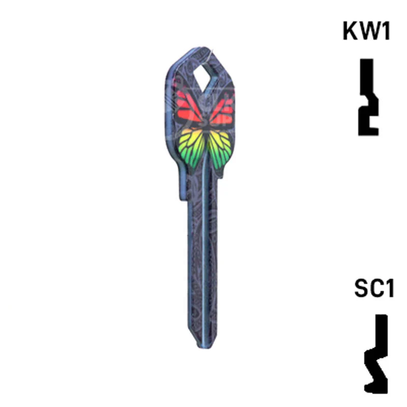 Happy Keys- Rainbow Butterfly Key (Choose Keyway) - Image 5