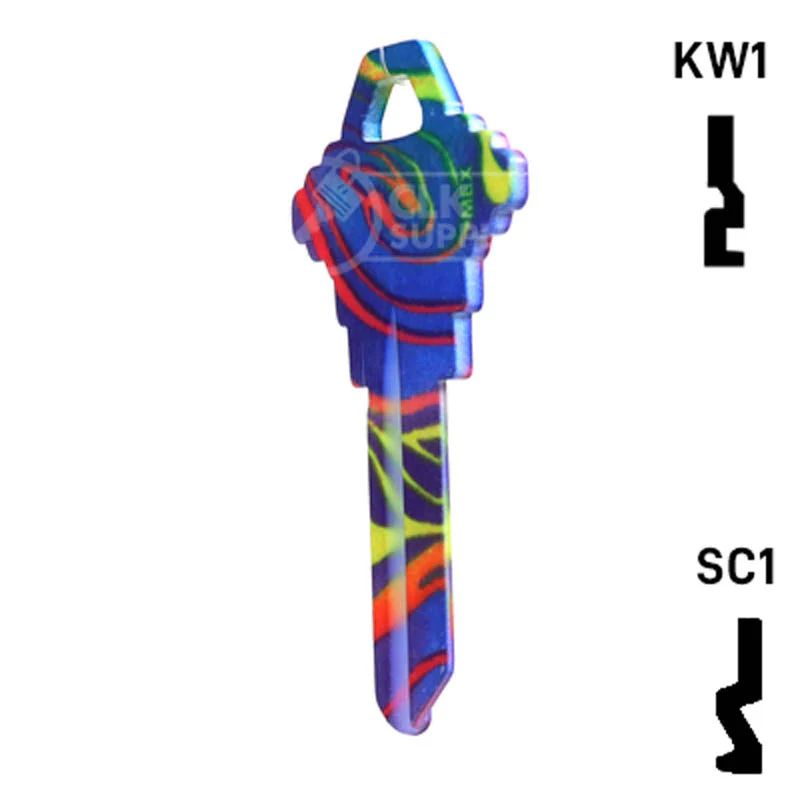Happy Keys- Rainbow Swirl Key (Choose Keyway) - Image 10