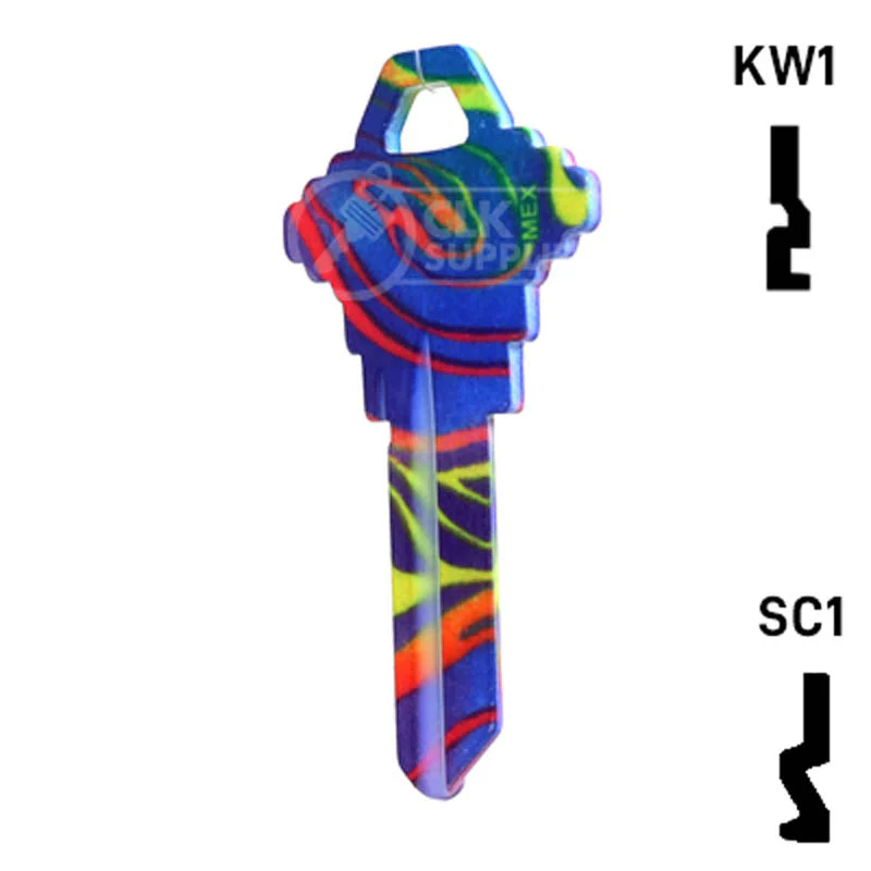 Happy Keys- Rainbow Swirl Key (Choose Keyway) - Image 11
