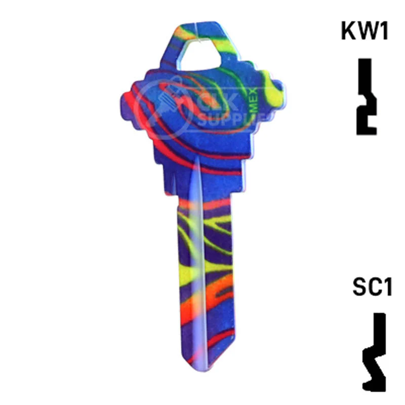 Happy Keys- Rainbow Swirl Key (Choose Keyway) - Image 12
