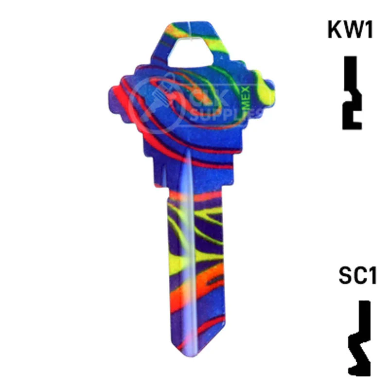 Happy Keys- Rainbow Swirl Key (Choose Keyway) - Image 13