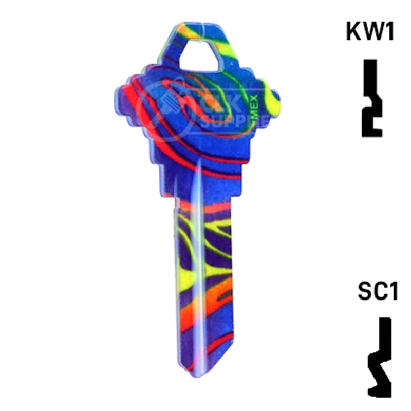 Happy Keys- Rainbow Swirl Key (Choose Keyway) - Image 15