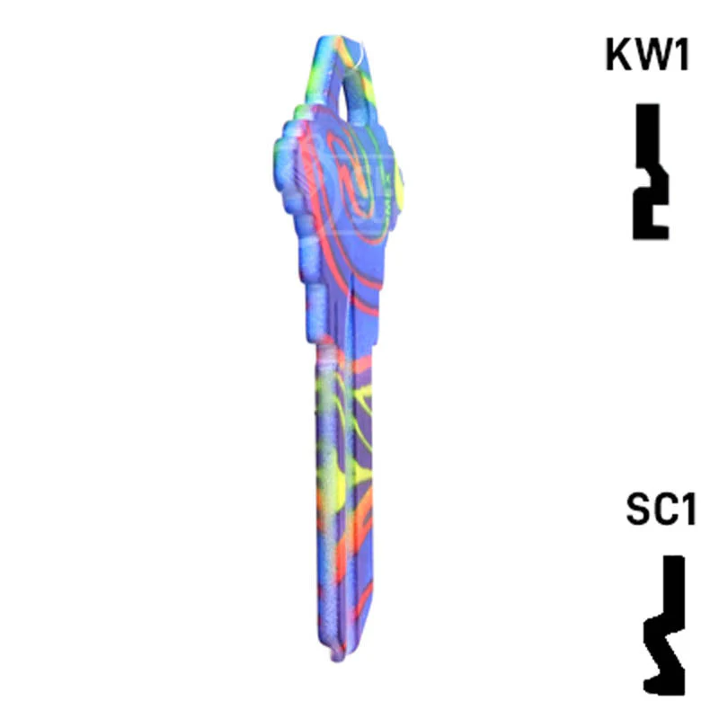 Happy Keys- Rainbow Swirl Key (Choose Keyway) - Image 18